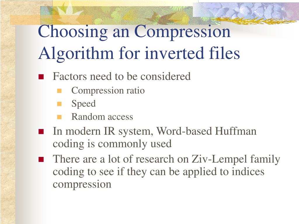 PPT An Overview of Different Compression Algorithms PowerPoint