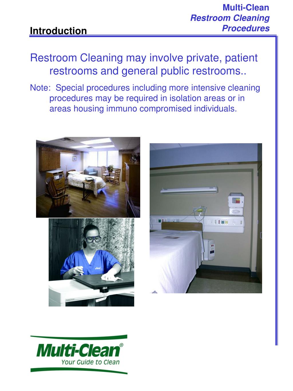 PPT MultiClean Restroom Cleaning Procedures PowerPoint Presentation