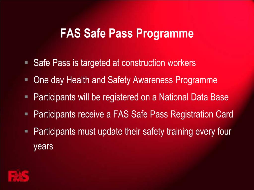PPT Safe Pass and Construction Skills Certification Scheme PowerPoint