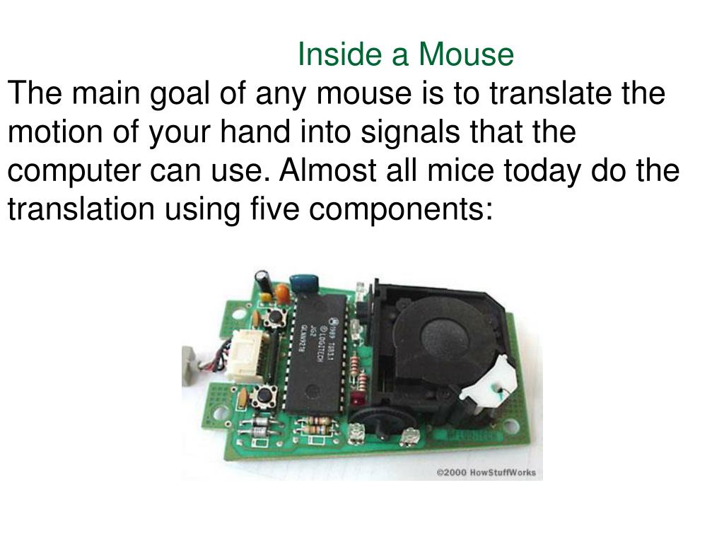 PPT A ball inside the mouse touches the desktop and rolls when the