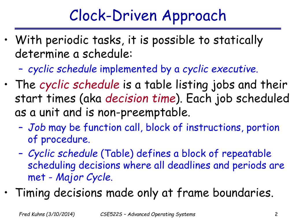 PPT Clock Driven Schedulers PowerPoint Presentation, free download