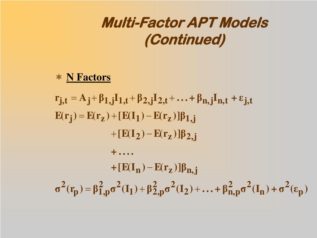 PPT The Arbitrage Pricing Theory (Chapter 10) PowerPoint Presentation
