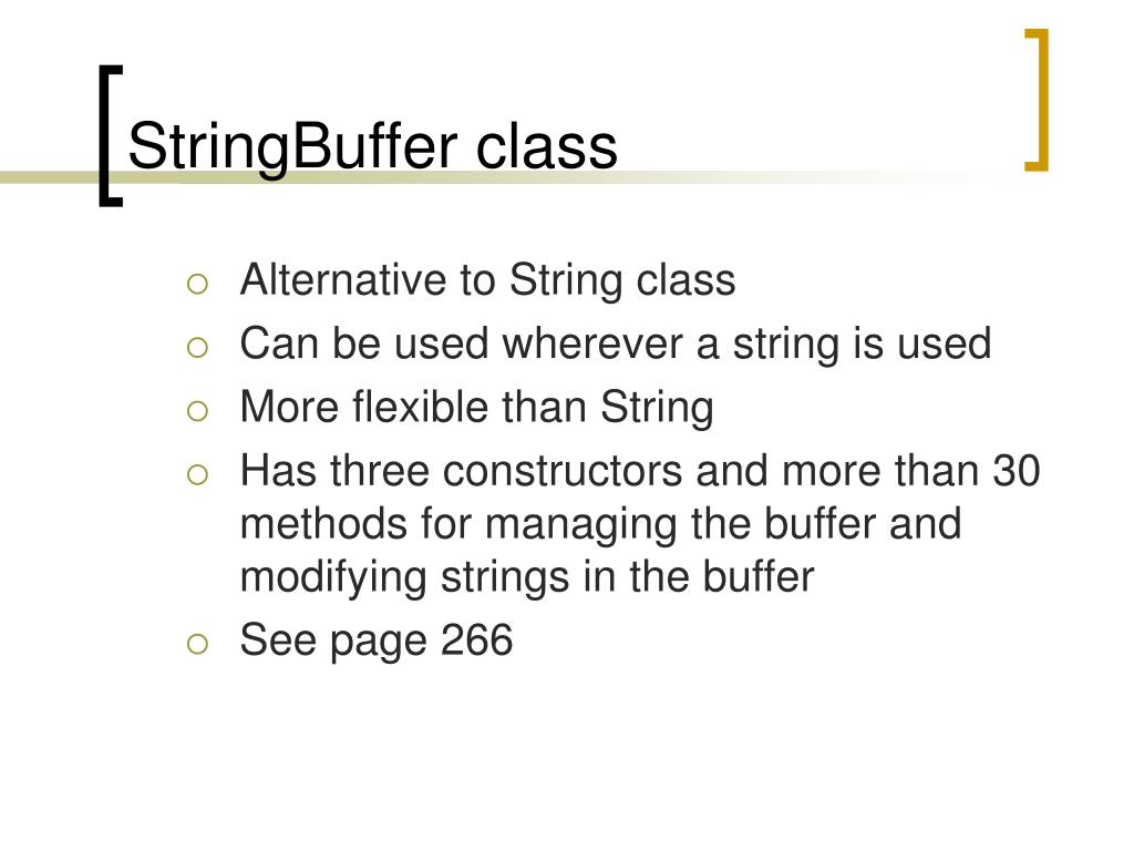 PPT StringBuffer class PowerPoint Presentation, free download ID161280
