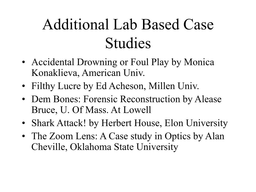 PPT Laboratory Based Case Studies PowerPoint Presentation, free download ID161292