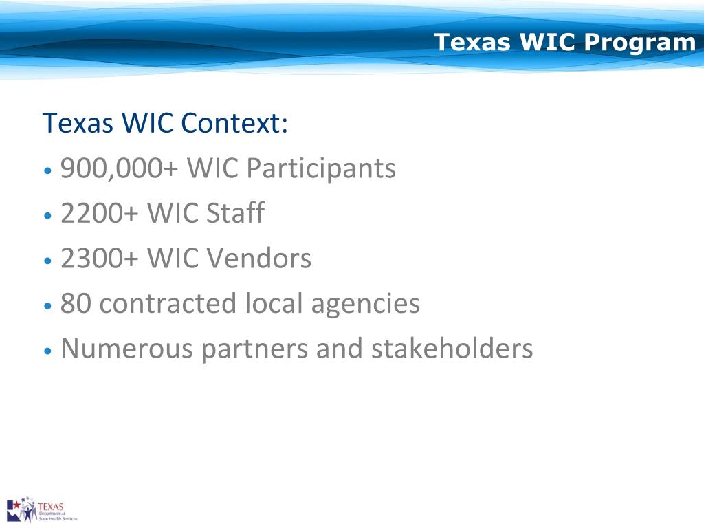 PPT Texas WIC Program Food Package Research and Nutrition Education Implications PowerPoint