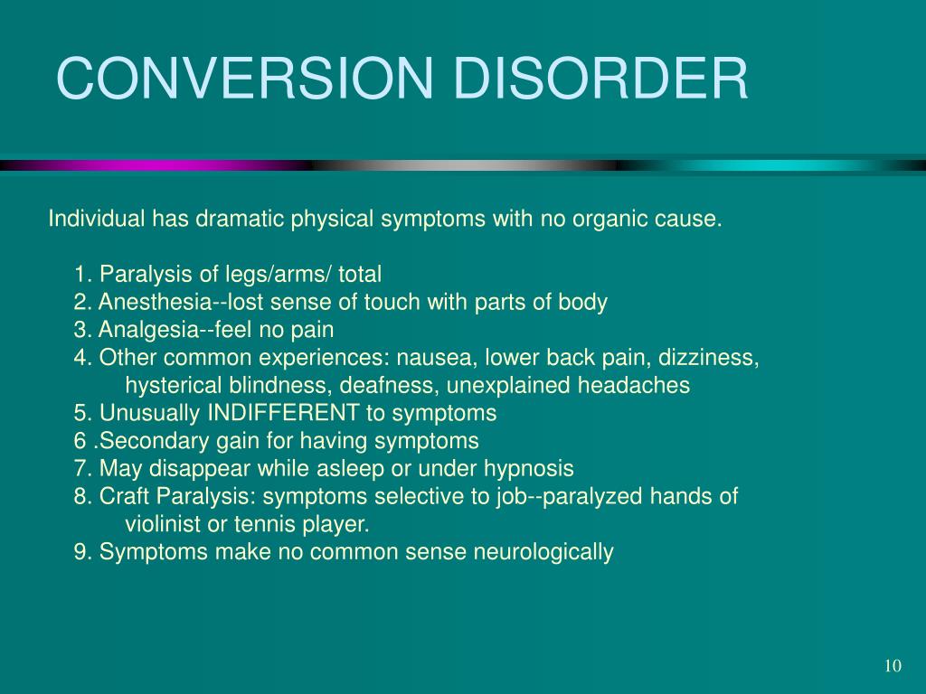 Video Of Conversion Disorder at Lynda Morris blog