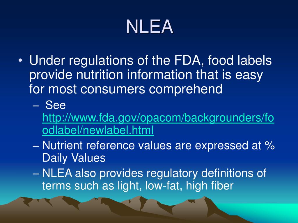 PPT Nutrition Labeling and Education Act of 1990 PowerPoint