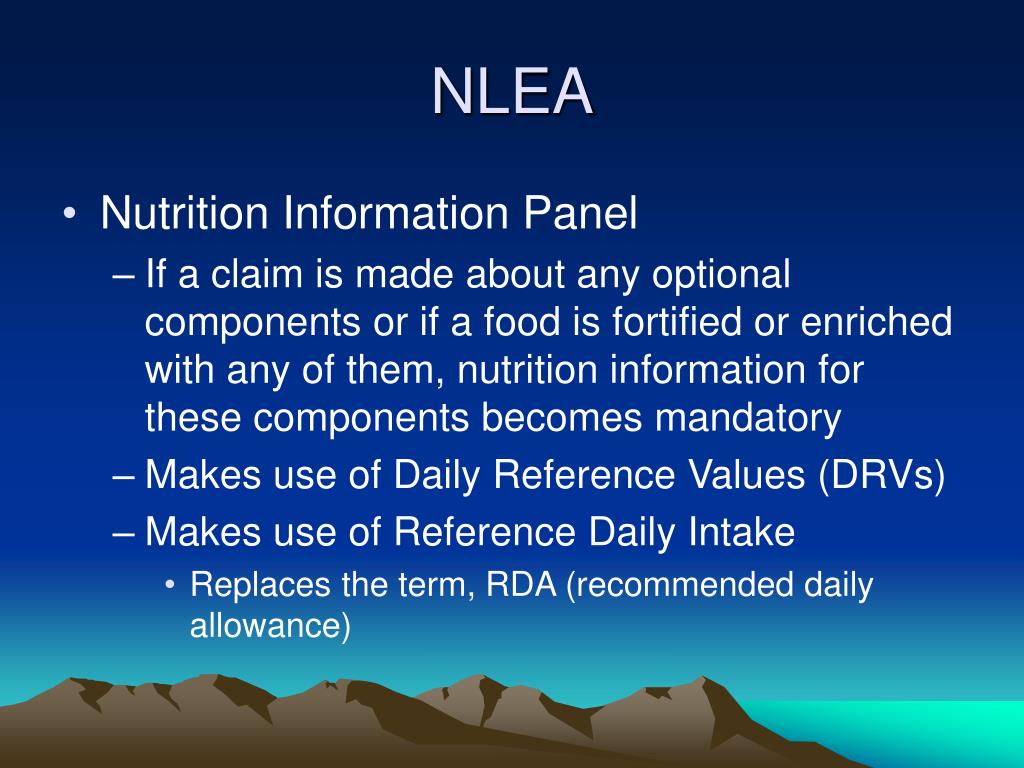 PPT Nutrition Labeling and Education Act of 1990 PowerPoint