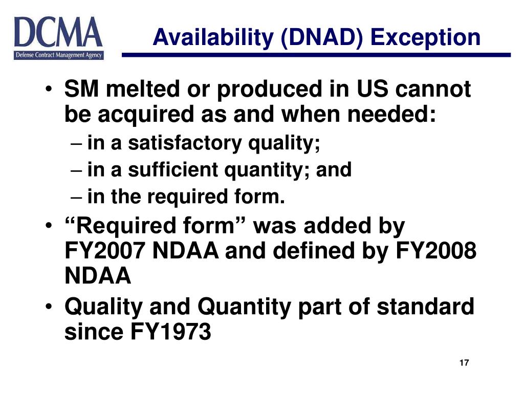 PPT THE BERRY AMENDMENT and the Newest Rules on Specialty Metals A