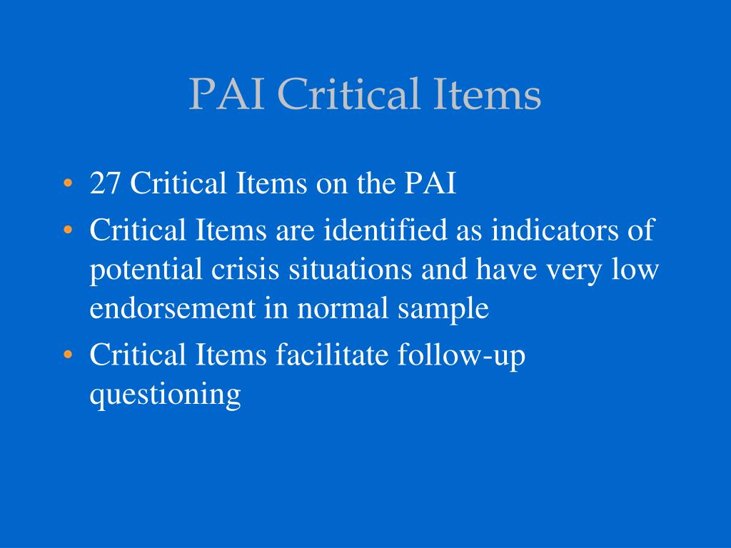 PPT Personality Assessment Inventory ™ (PAI ® ) PowerPoint