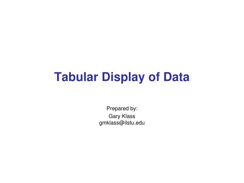 PPT Tabular Display of Data PowerPoint Presentation, free download
