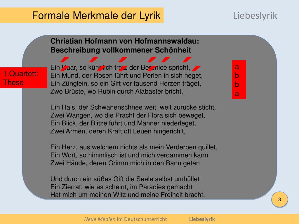 PPT Neue Medien im Deutschunterricht Liebeslyrik PowerPoint
