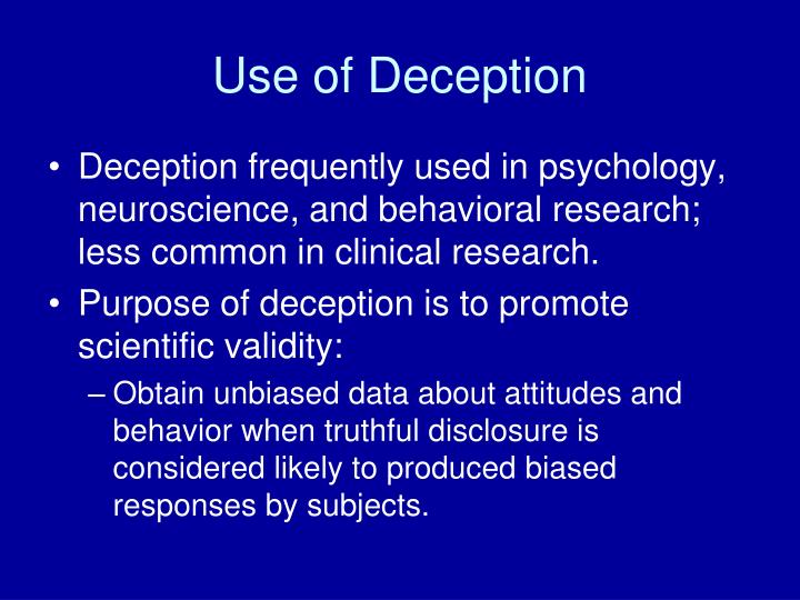 PPT Deception and Research Ethics and Regulation PowerPoint