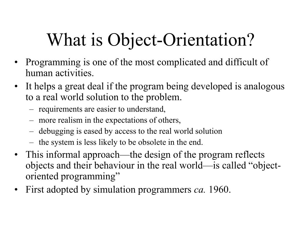 PPT History of Object Orientation PowerPoint Presentation, free