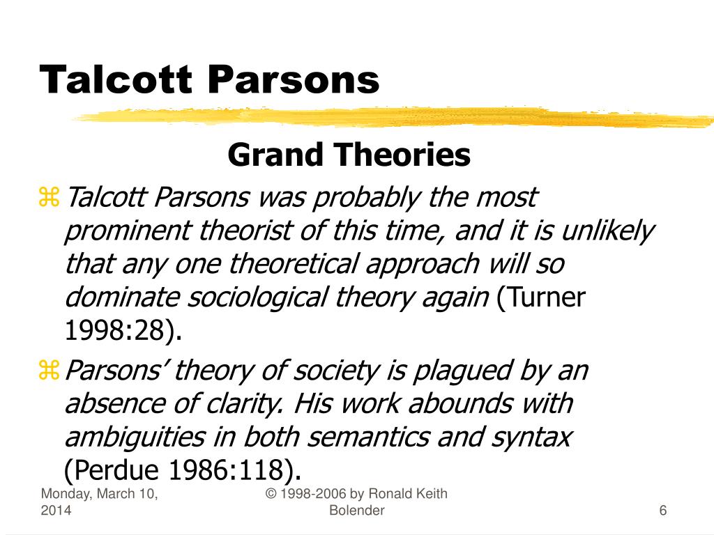 PPT SOC4044 Sociological Theory Talcott Parsons PowerPoint