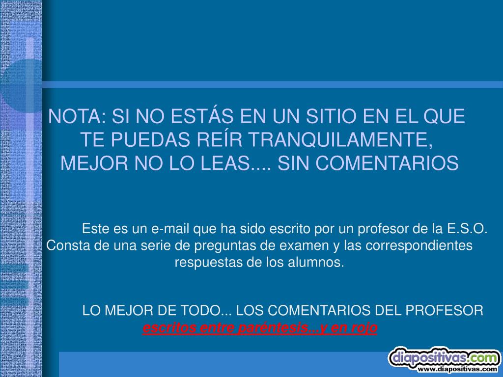 PPT EXÁMENES DE ESO (60 preguntas) PowerPoint Presentation, free