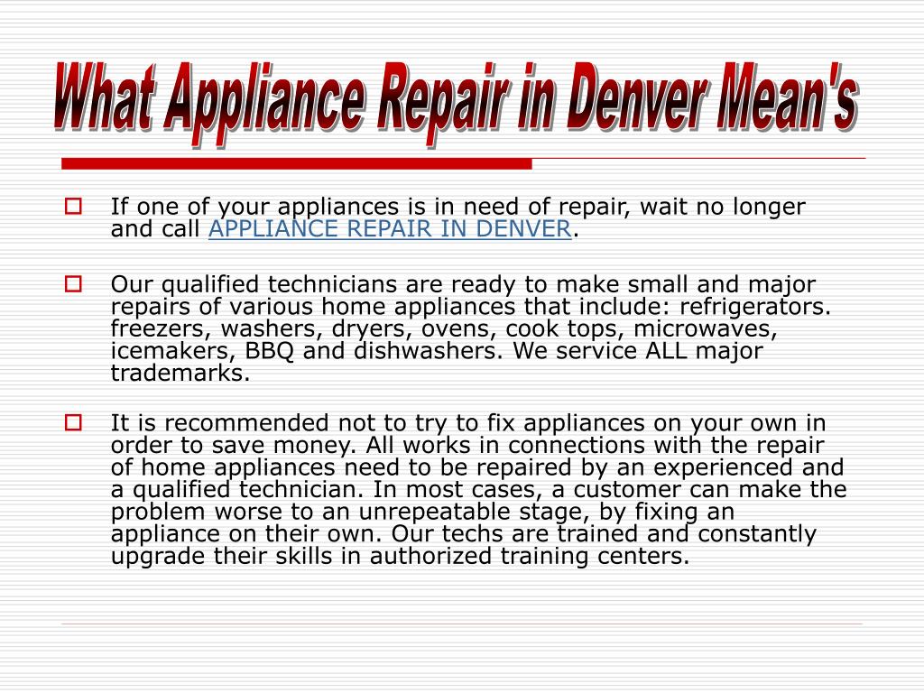 PPT Oven Repair Denver PowerPoint Presentation, free download ID176675