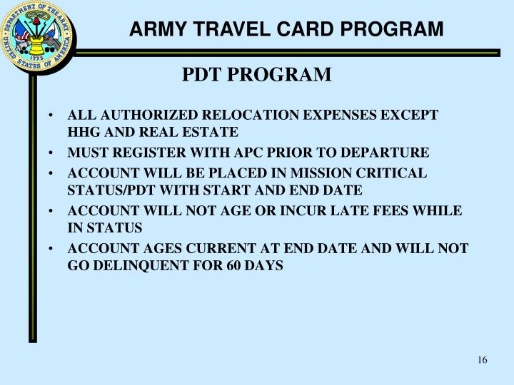 PPT ARMY TRAVEL CARD PROGRAM PowerPoint Presentation