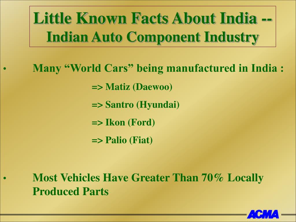 PPT STATUS OF THE INDIAN AUTOMOTIVE AND INDUSTRY PowerPoint Presentation ID18297