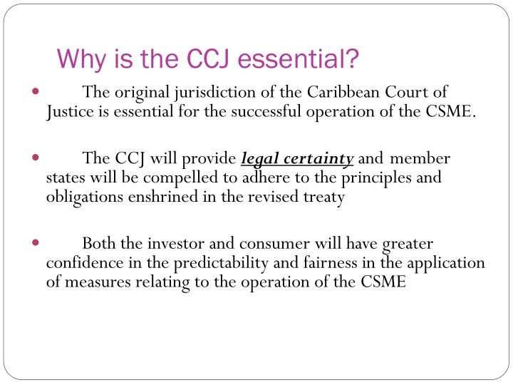 PPT Role of the Caribbean Court of Justice in the CSME an overview