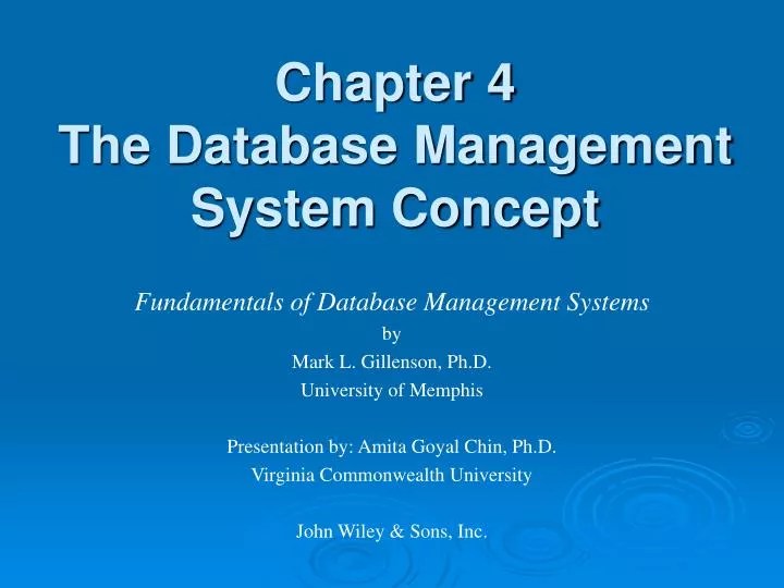 PPT Chapter 4 The Database Management System Concept PowerPoint