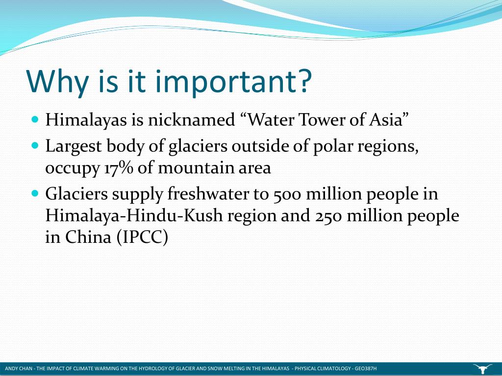 PPT THE IMPACT OF CLIMATE WARMING ON THE HYDROLOGY OF GLACIER AND
