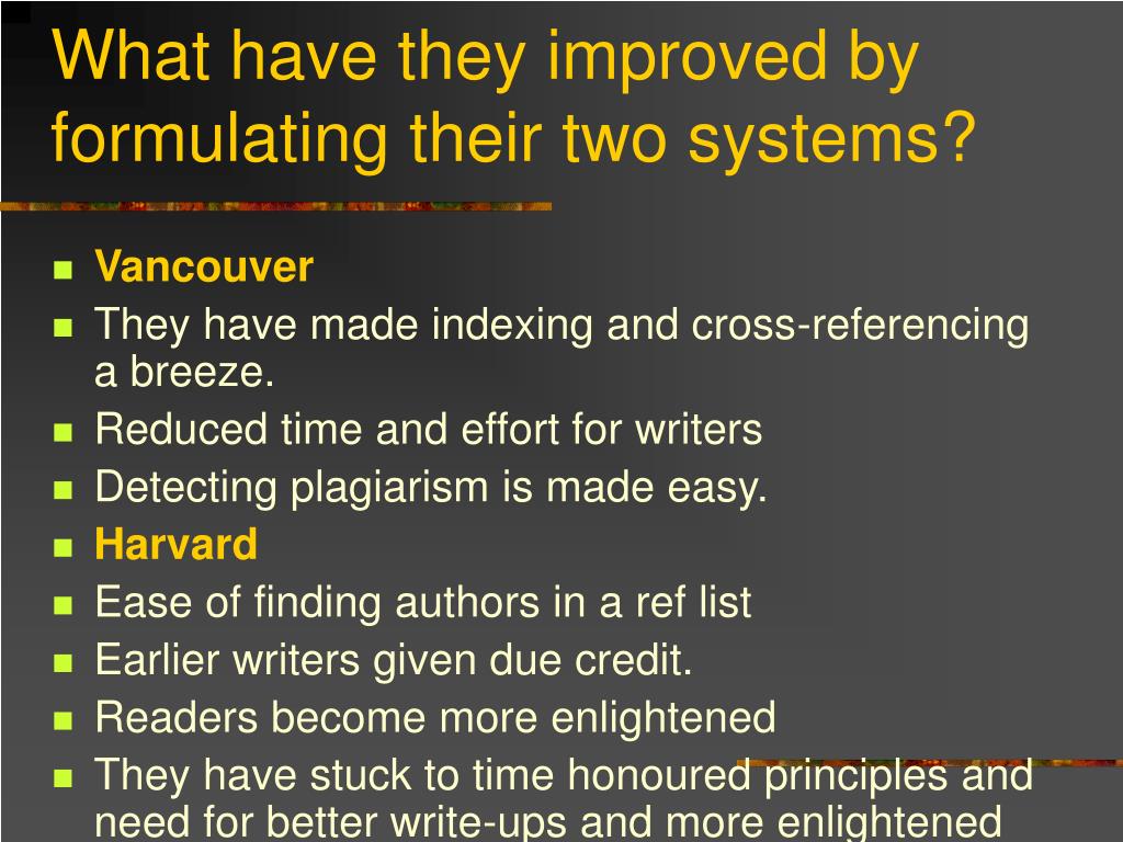 PPT Understanding The Vancouver And The Harvard Referencing Systems
