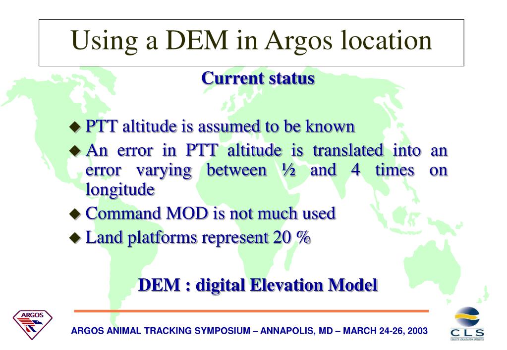 PPT ARGOS LOCATION CALCULATION PowerPoint Presentation, free download