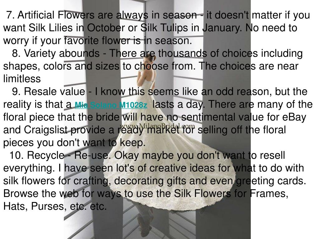 PPT Top 10 Advantages of Silk Wedding Flowers PowerPoint Presentation