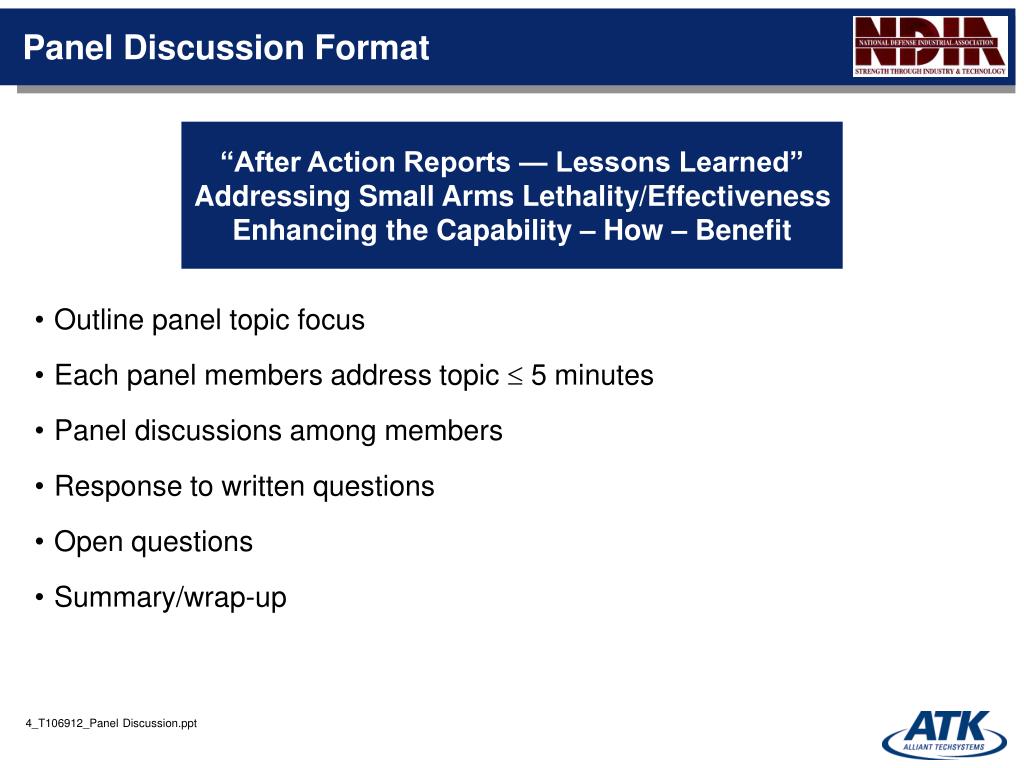 PPT Panel Discussion Real Lethality — Learning from After Action