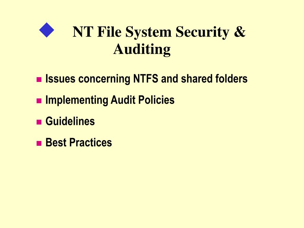 PPT NT File System Security & Auditing PowerPoint Presentation ID199867