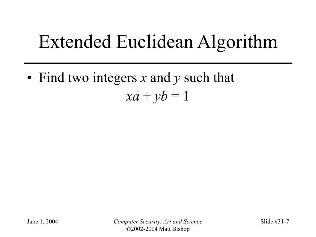 PPT Chapter 31 Euclidean Algorithm PowerPoint