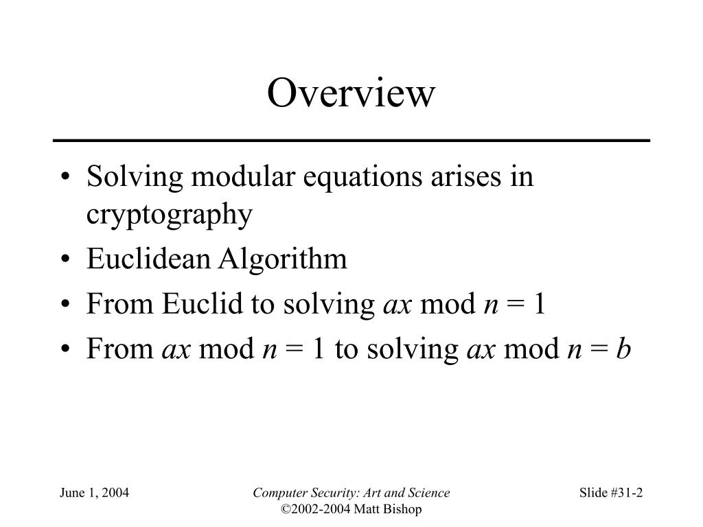 PPT Chapter 31 Euclidean Algorithm PowerPoint