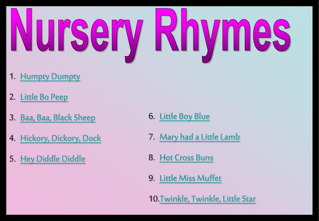 PPT Nursery Rhymes PowerPoint Presentation, free download ID201434
