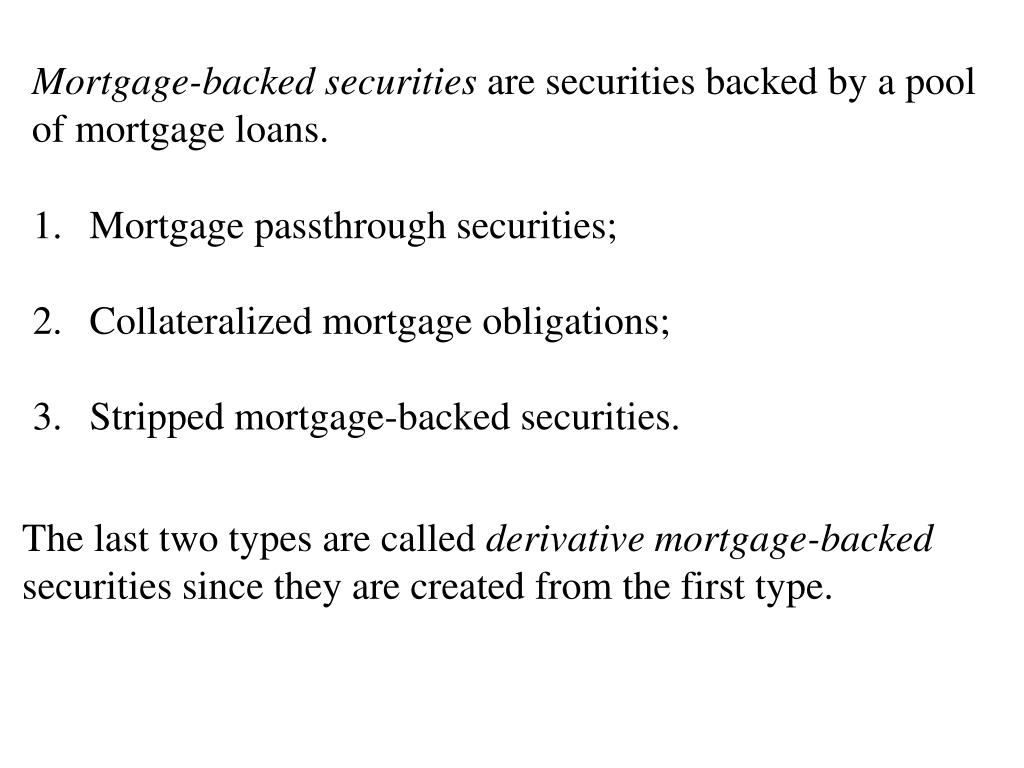 PPT Mortgage loans and mortgagebacked securities PowerPoint