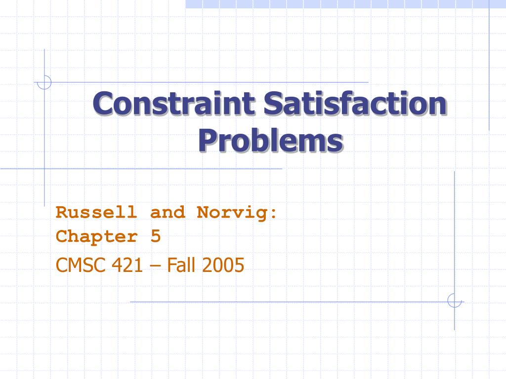 PPT Constraint Satisfaction Problems PowerPoint Presentation ID202273