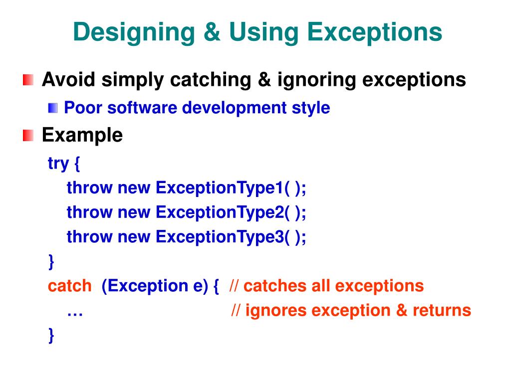 PPT Exceptions in Java PowerPoint Presentation, free download ID202285