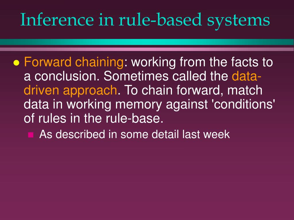 PPT Inferencing in rulebased systems forward and backward chaining