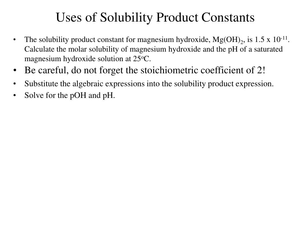 PPT Solubility Product Constants PowerPoint Presentation, free