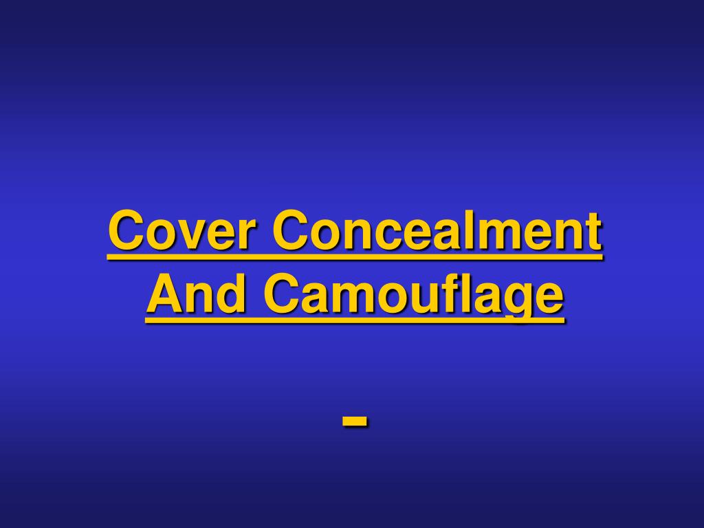 Army Cover And Concealment Powerpoint Army Military