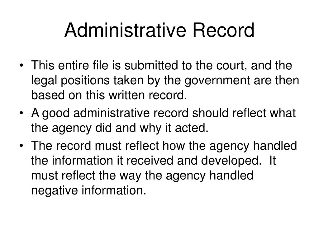 PPT Administrative Record PowerPoint Presentation, free download ID