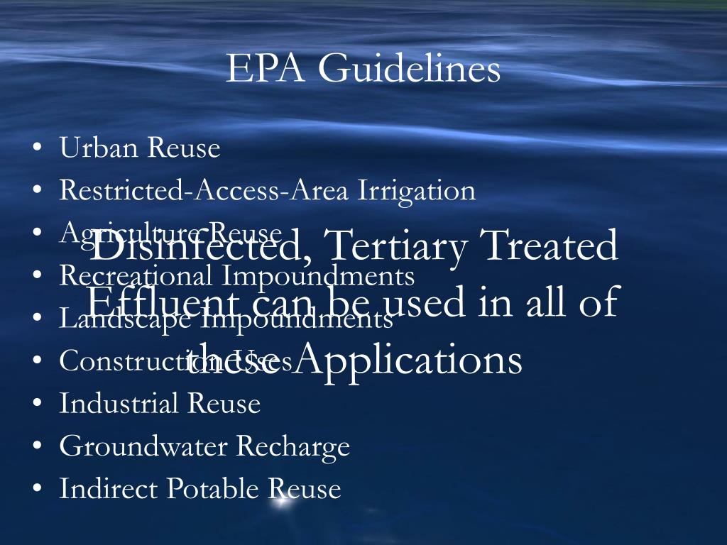 PPT Wastewater Reuse Selected Applications PowerPoint Presentation