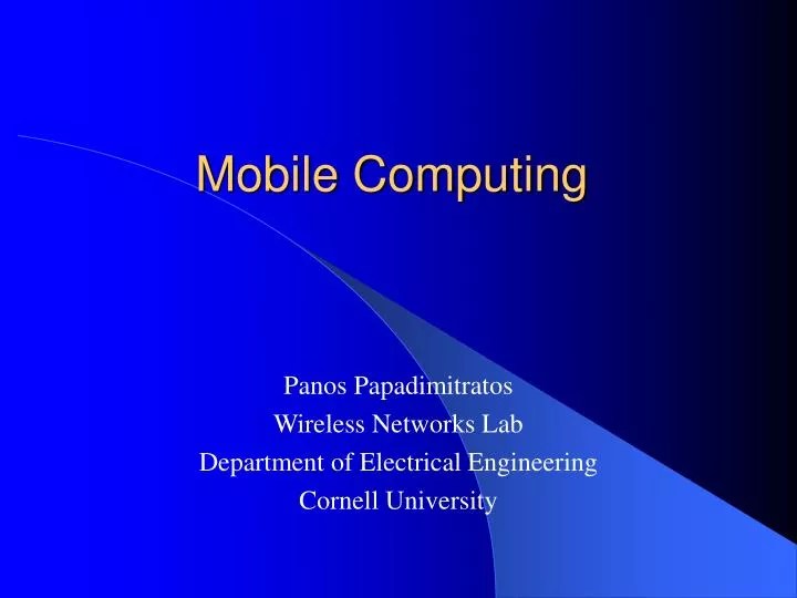 PPT Mobile Computing PowerPoint Presentation, free download ID208509