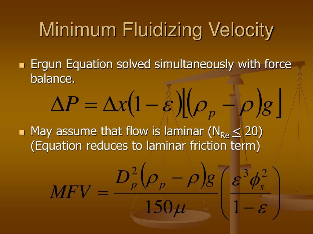 PPT Minimum Fluidizing Velocities for Various Bed Packings PowerPoint