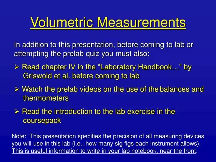 PPT Volumetric Measurements PowerPoint Presentation, free download ID209953