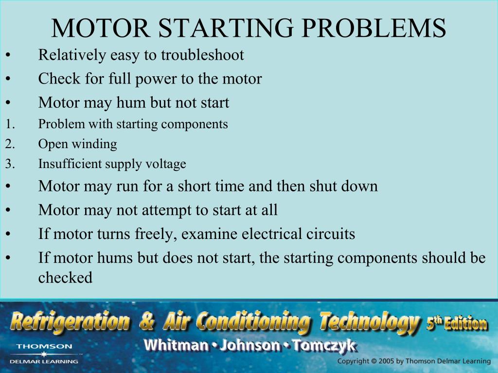 PPT SECTION 4 ELECTRIC MOTORS UNIT 20 TROUBLESHOOTING ELECTRIC MOTORS