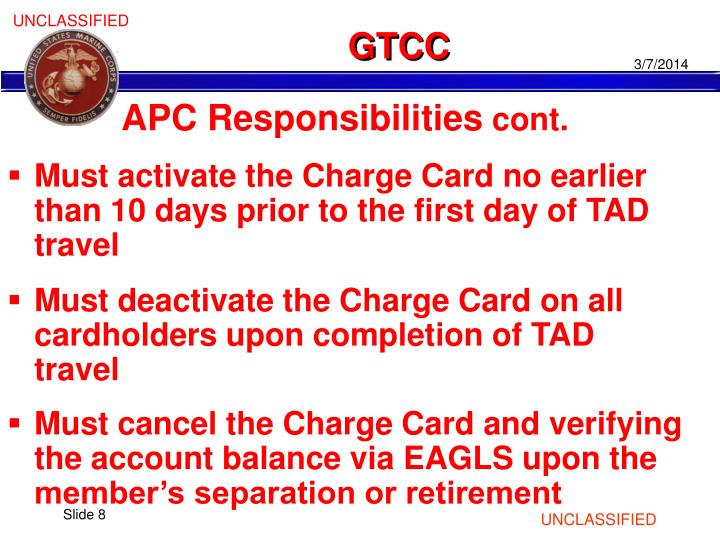 PPT Marine Corps Administrative Analysis Team (West) Government Travel Charge Card Program