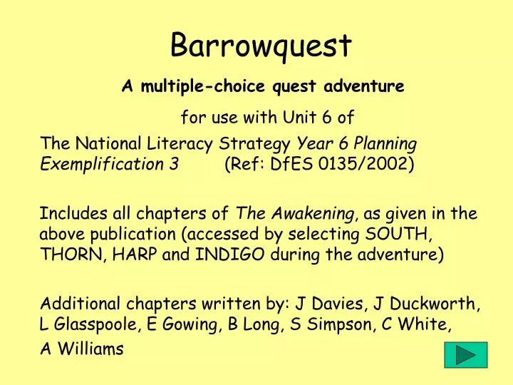PPT Barrowquest PowerPoint Presentation, free download ID210667