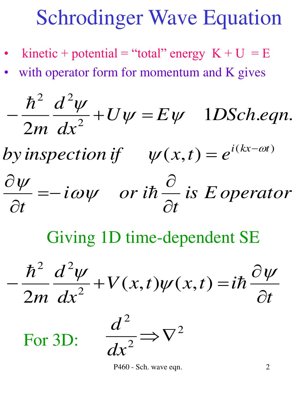 PPT Schrodinger Wave Equation PowerPoint Presentation, free download