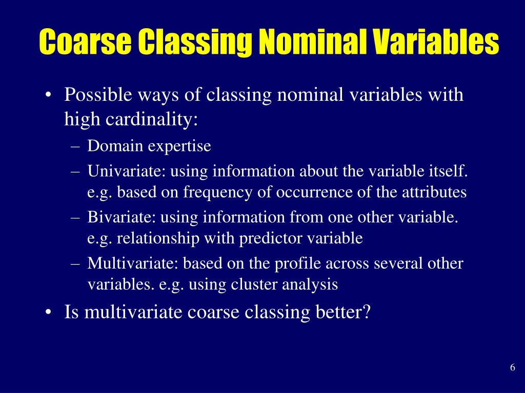 PPT Multivariate Coarse Classing of Nominal Variables PowerPoint